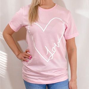 Women’s Pink Heart Shirt Size Small and Medium